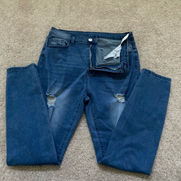 Shein Denim Ripped Jegging Sz XL - Picture 2 of 5